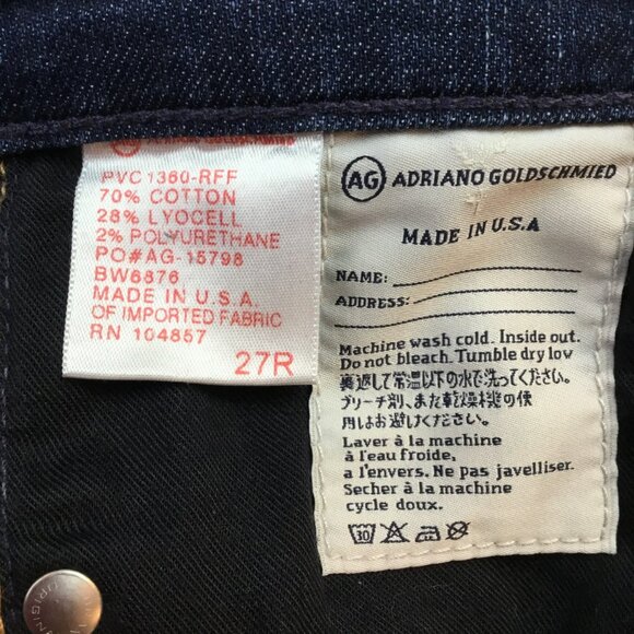 Adriano Goldschmied  Charlotte Straight Leg Jeans Womens 27R  Made In USA - Picture 13 of 14